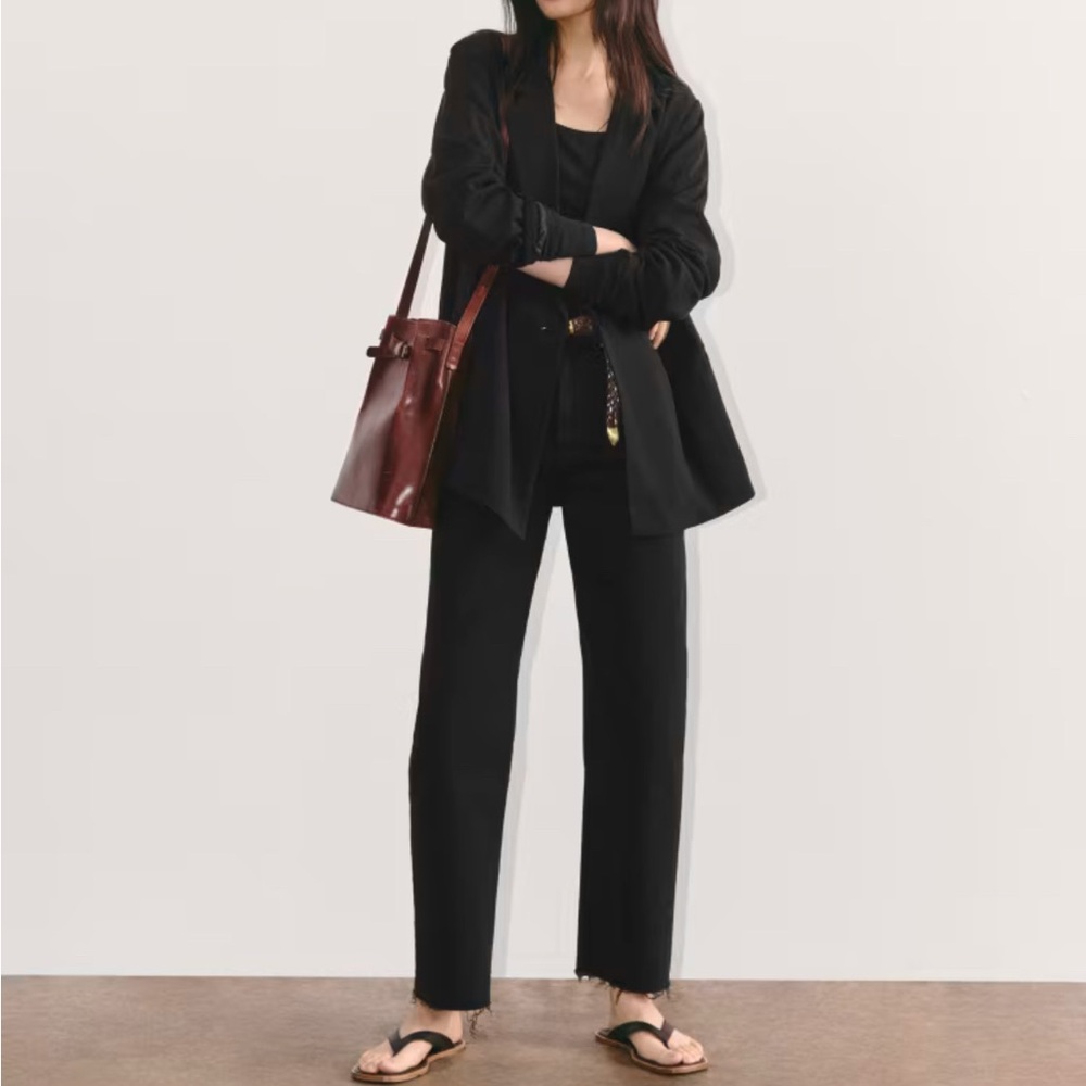 EVERLANE | THE WAY HIGH JEAN IN COAL BLACK, SIZE 31 REGULAR